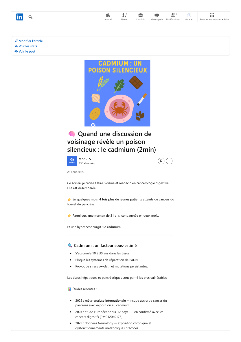 Cadmium : quand une discussion de voisinage révèle un poison silencieux