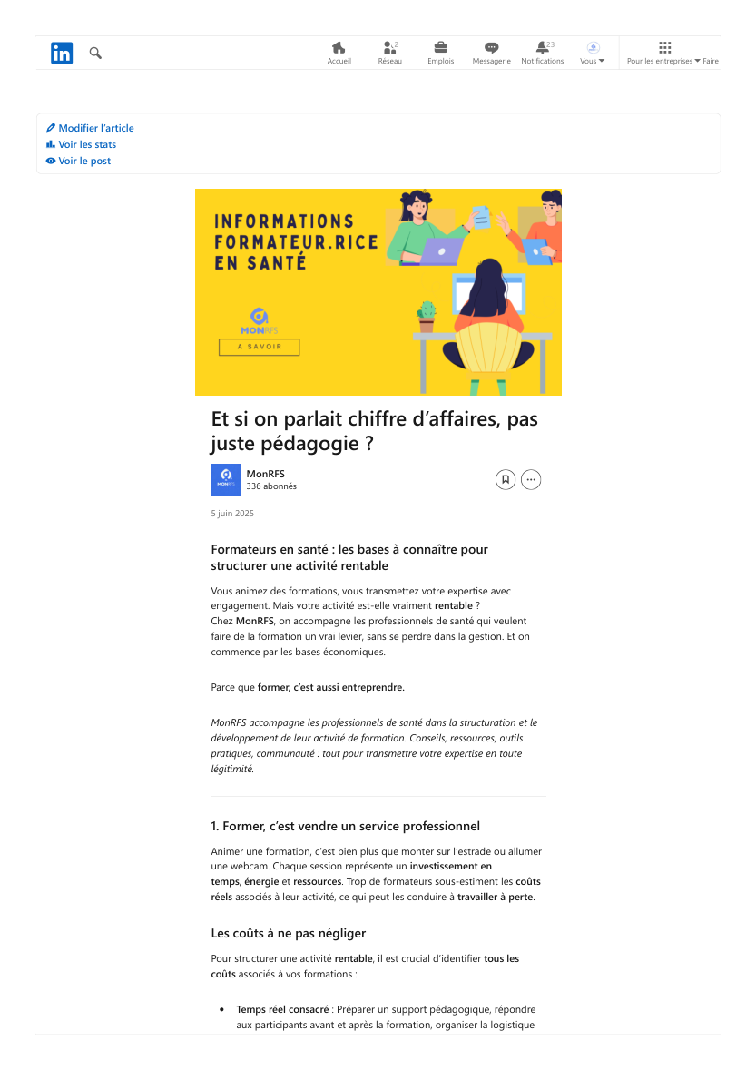 Et si on parlait chiffre d'affaires, pas juste pédagogie ?