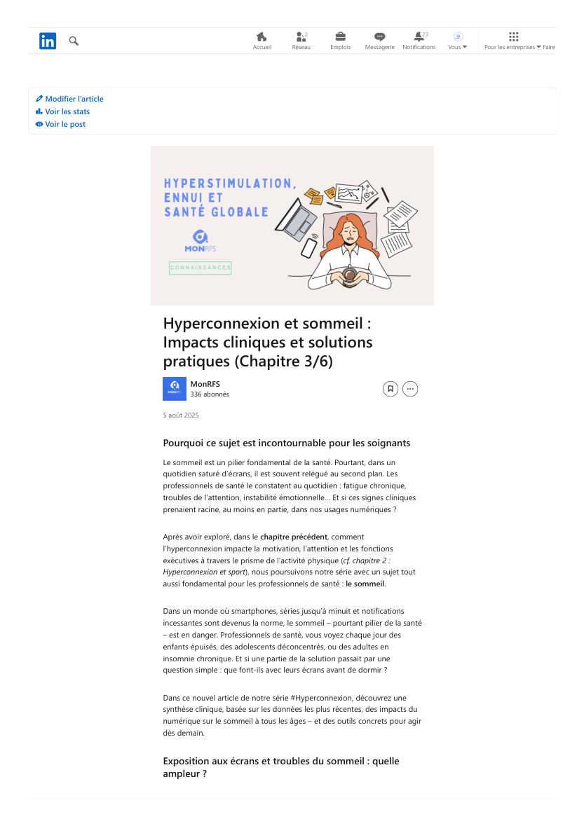 Hyperconnexion et sommeil : impacts cliniques et solutions pratiques