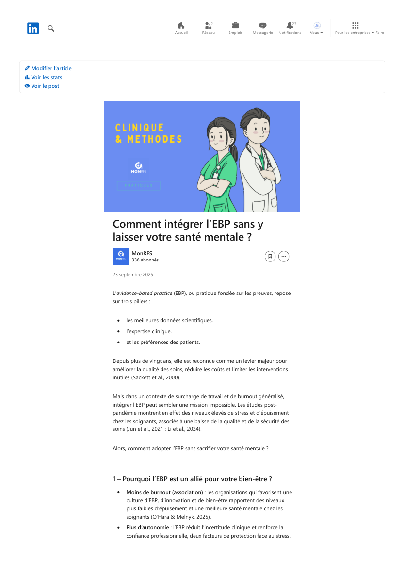 Comment intégrer l'EBP sans y laisser votre santé mentale