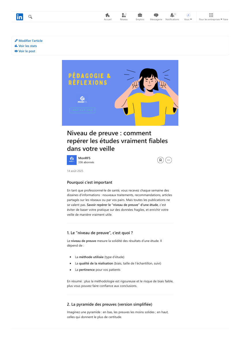Niveau de preuve : comment repérer les études vraiment fiables dans votre veille