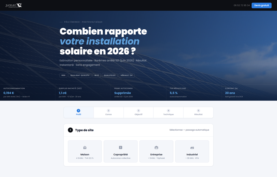 Simulateur solaire sur mesure réalisé pour JUCELEC
