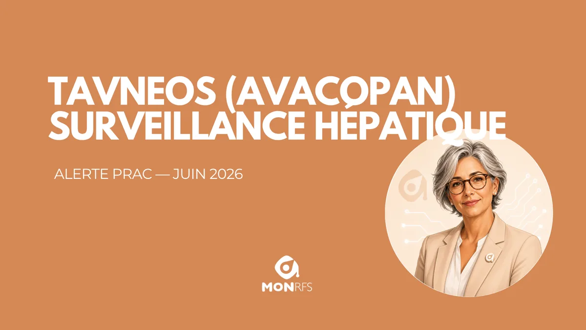 Tavneos (avacopan) — surveillance h&eacute;patique renforc&eacute;e, seuil d'arr&ecirc;t des phosphatases alcalines abaiss&eacute; &agrave; 2&times; LSN (PRAC juin 2026) — MonRFS